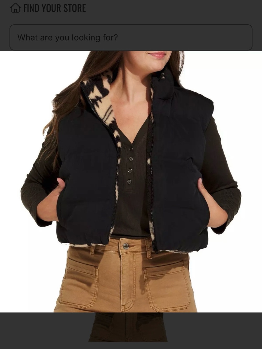 Thread and Supply Black Reversible Puffer Vest